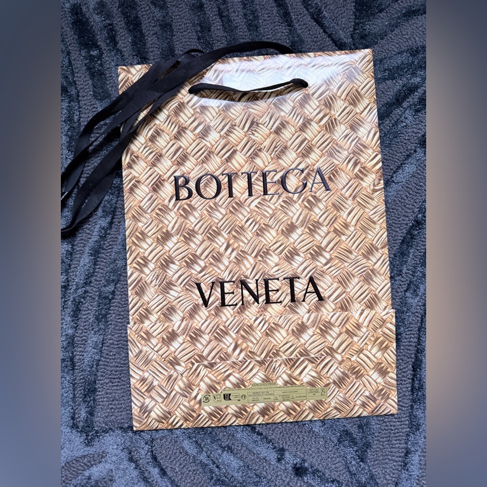 Bottega Veneta Brown Woven Pattern Paper Bag